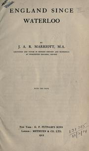 Cover of: England since Waterloo.