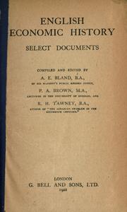 Cover of: English economic history: select documents.