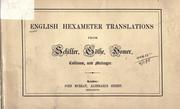 English hexameter translations from Schiller, Göthe, Homer, Callinus and Meleager