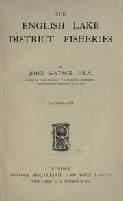 Cover of: The English Lake district fisheries.
