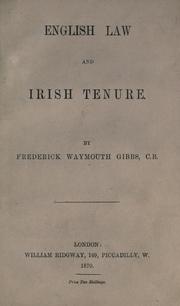 Cover of: English law and Irish tenure