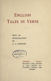 Cover of: English tales in verse
