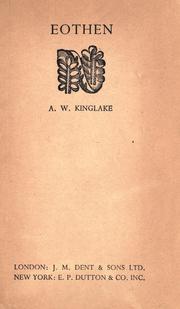 Cover of: Eothen by Alexander William Kinglake