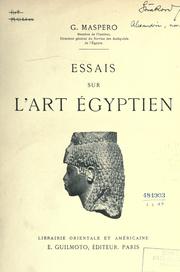 Cover of: Essais sur l'art égyptien.