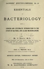 Cover of: Essentials of bacteriology by Ball, M. V.