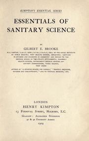 Cover of: Essentials of sanitary science. by Gilbert Edward Brooke
