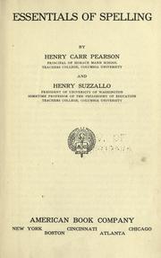 Cover of: Essentials of spelling by Henry Carr Pearson