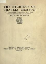 Cover of: The etchings of Charles Meryon by Dodgson, Campbell