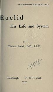 Cover of: Euclid: his life and system.