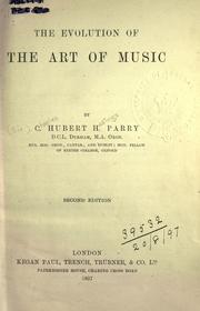 Cover of: The evolution of the art of music. by C. Hubert H. Parry