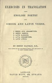 Cover of: Exercises in translation from English poetry into Greek and Latin verse