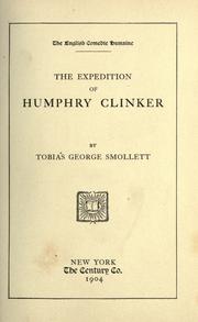 Cover of: The expedition of Humphry Clinker. by Tobias Smollett