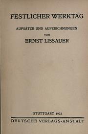 Cover of: Festlicher Werktag: Aufsätze und Aufzeichnungen