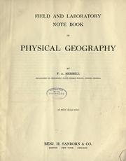 Cover of: Field and laboratory note book in physical geography