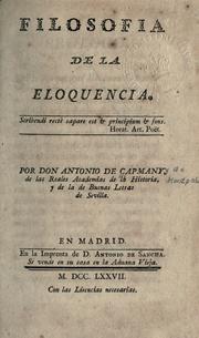 Cover of: Filosofia de la elocuencia