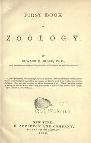 Cover of: First book of zoölogy. by Edward Sylvester Morse