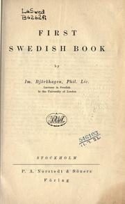 Cover of: First Swedish book. by Immanuel Bjorkhagen