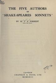 Cover of: The five authors of Shake-speares sonnets. | Henry Telford Stonor Forrest