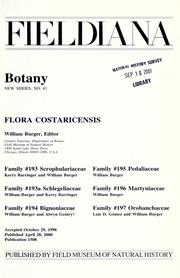 Cover of: Flora costaricensis