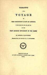 Cover of: Franchère's Narrative of a voyage to the northwest coast, 1811-1814 by Gabriel Franchère