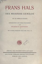 Cover of: Frans Hals des Meisters Gemälde: in 322 Abbildungen