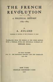 Cover of: The French Revolution by F.-A Aulard