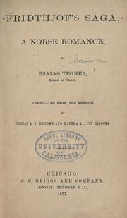 Cover of: Fridthjof's saga by Esaias Tegnér