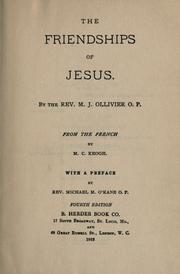 Cover of: The friendships of Jesus. by Marie Joseph Ollivier, Marie Joseph Ollivier