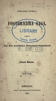 Cover of: Fóstbræðra saga. Første hefte