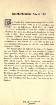 Cover of: Führer durch das Museum Ferdinandeum in Innsbruck. by Tiroler Landesmuseum Ferdinandeum.