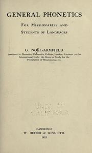 General phonetics for missionaries and students of languages
