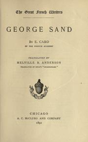 Cover of: George Sand | E. Caro