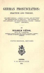 Cover of: German pronunciation | ViГ«tor, Wilhelm, 1850-1918.