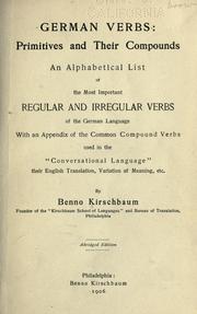 German verbs by Benno Kirschbaum