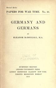 Cover of: Germany and Germans