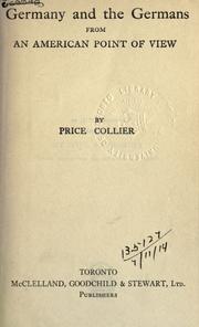 Cover of: Germany and the Germans by Price Collier