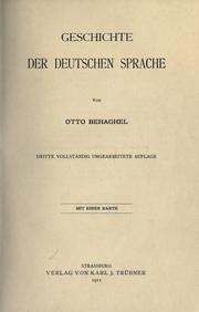 Cover of: Geschichte der deutschen Sprache. by Otto Behaghel
