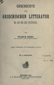 Cover of: Geschichte der griechischen Litteratur bis auf die Zeit Justinians. by Wilhelm von Christ