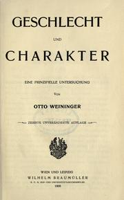 Cover of: Geschlecht und Charakter by Otto Weininger
