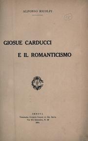 Cover of: Giosuè Carducci e il romanticismo
