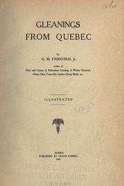 Cover of: Gleanings from Québec