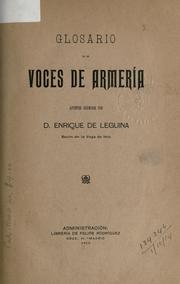 Glosario de Voces de Armería by Enrique de Leguina