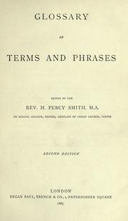 Cover of: Glossary of terms and phrases | Henry Percy Smith