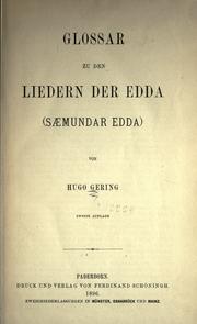 Cover of: Glossar zu den Liedern der Edda (Saemundar Edda)