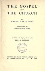 Cover of: Gospel and the church