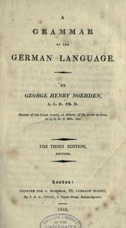 A grammar of the German language by Georg Heinrich Noehden