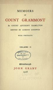 Cover of: Memoirs of Count Grammont by Count Anthony Hamilton