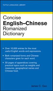 Cover of: Concise English Chinese Dictionary Romanized (Tuttle Language Library)
