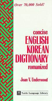 Cover of: Concise English-Korean Dictionary: Romanized  by J. V. Underwood