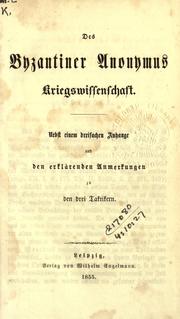 Cover of: Griechische Kriegsschriftsteller: Griechisch und Deutsch mit kritischen und erklärenden Anmerkungen.